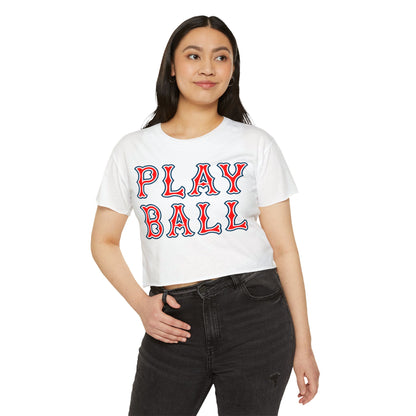 PLAY BALL CROPPED TEE