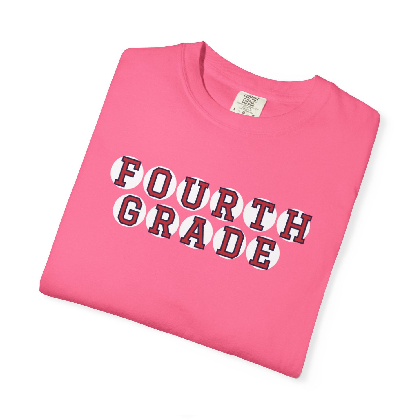 FOURTH GRADE RED PLAYER LETTERS T-SHIRT