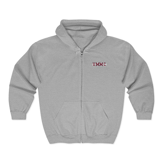 UMMC RETIRED SOX LETTERS HEAVY BLEND FULL ZIP CREWNECK