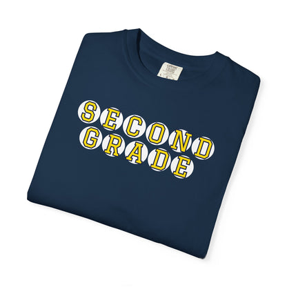 SECOND GRADE. YELLOW PLAYER LETTERS T-SHIRT
