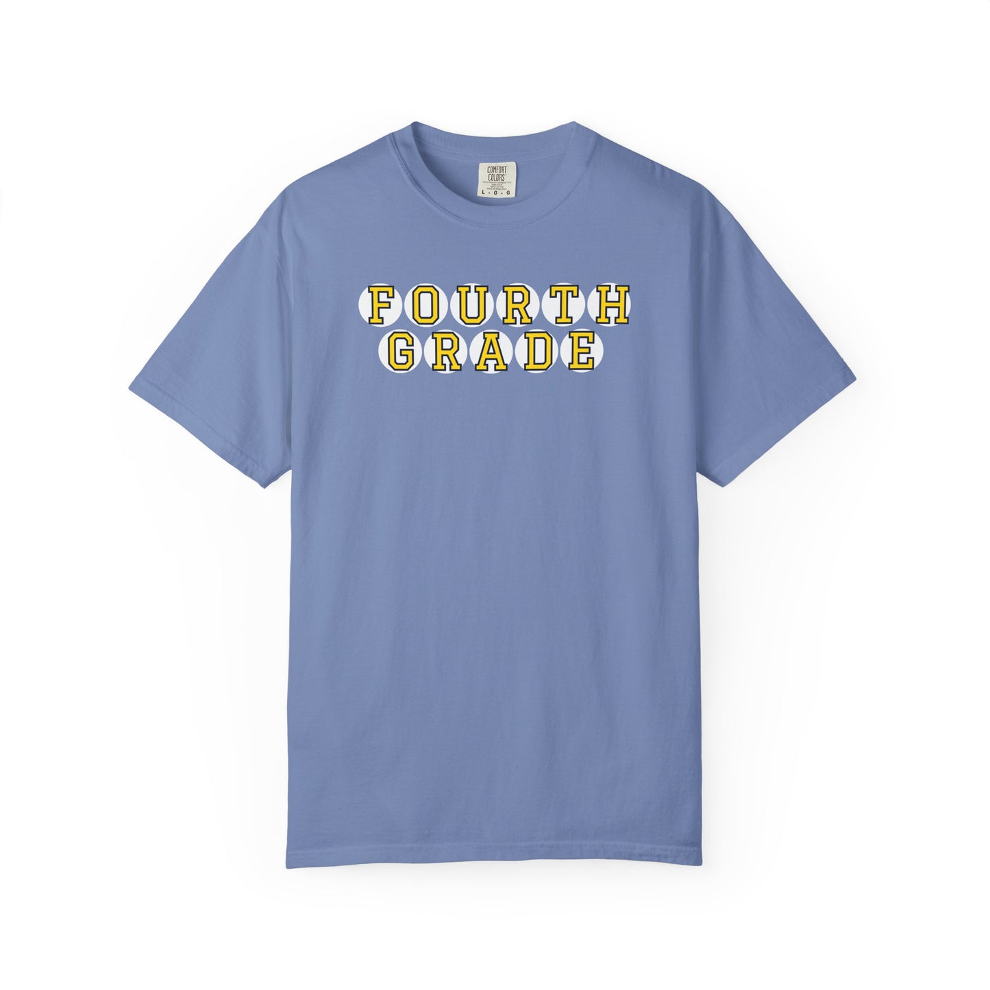 FOURTH GRADE. YELLOW PLAYER LETTERS T-SHIRT