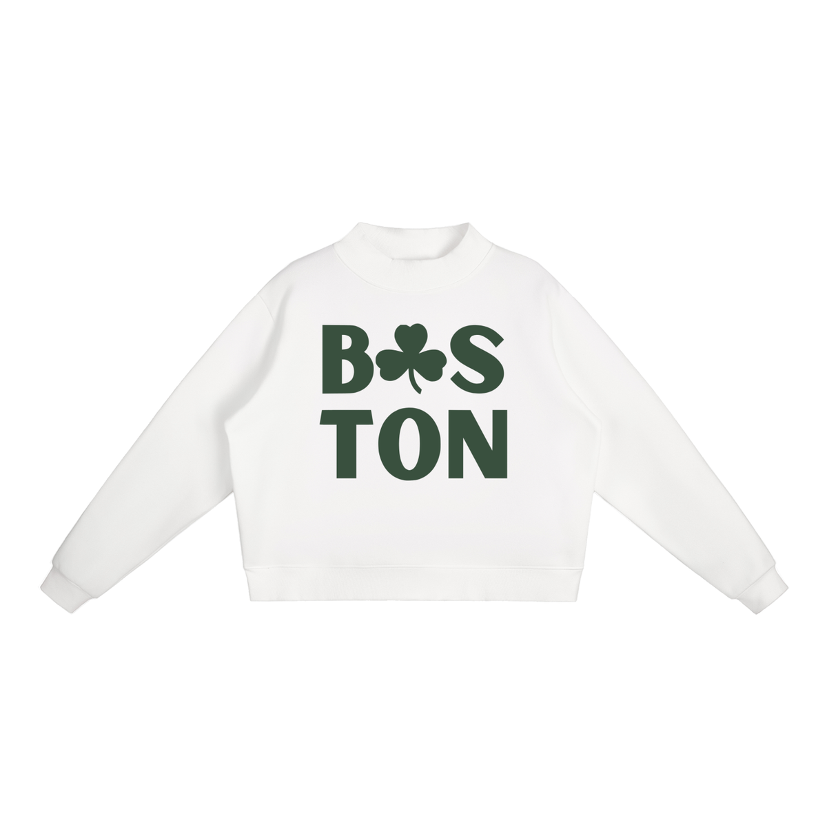 BOSTON FLEECE MOCK-NECK CREW SWEATSHIRT