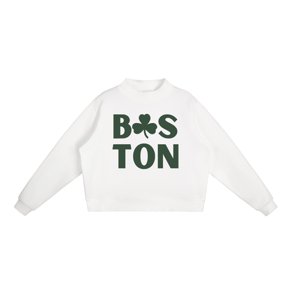 BOSTON FLEECE MOCK-NECK CREW SWEATSHIRT