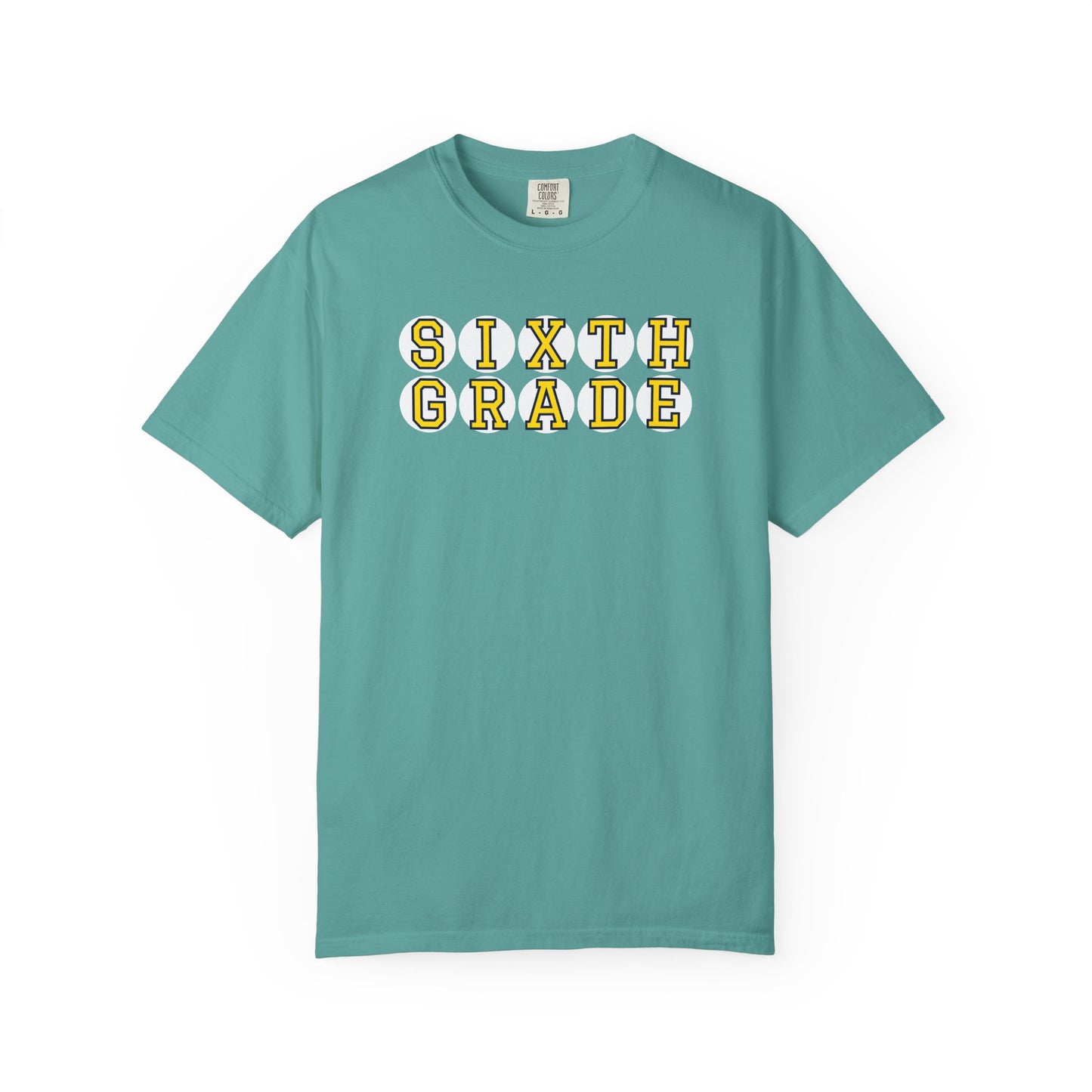 SIXTH GRADE YELLOW PLAYER LETTERS T-SHIRT
