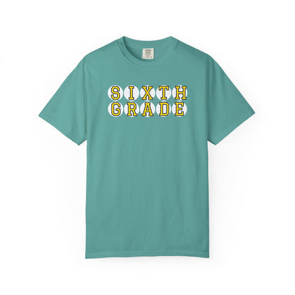 SIXTH GRADE YELLOW PLAYER LETTERS T-SHIRT