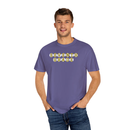 SEVENTH GRADE. YELLOW PLAYER LETTERS T-SHIRT