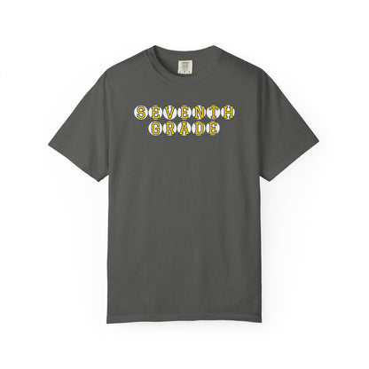 SEVENTH GRADE. YELLOW PLAYER LETTERS T-SHIRT