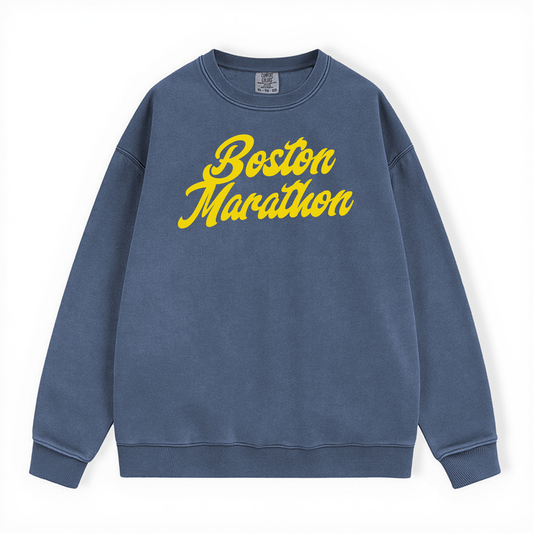 DENIM BOSTON MARATHON VINTAGE SCRIPT COMFORT COLORS CREWNECK - CLEARANCE