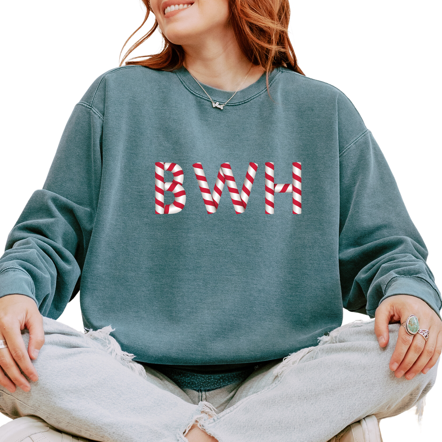 BWH CANDY CANE CREWNECK