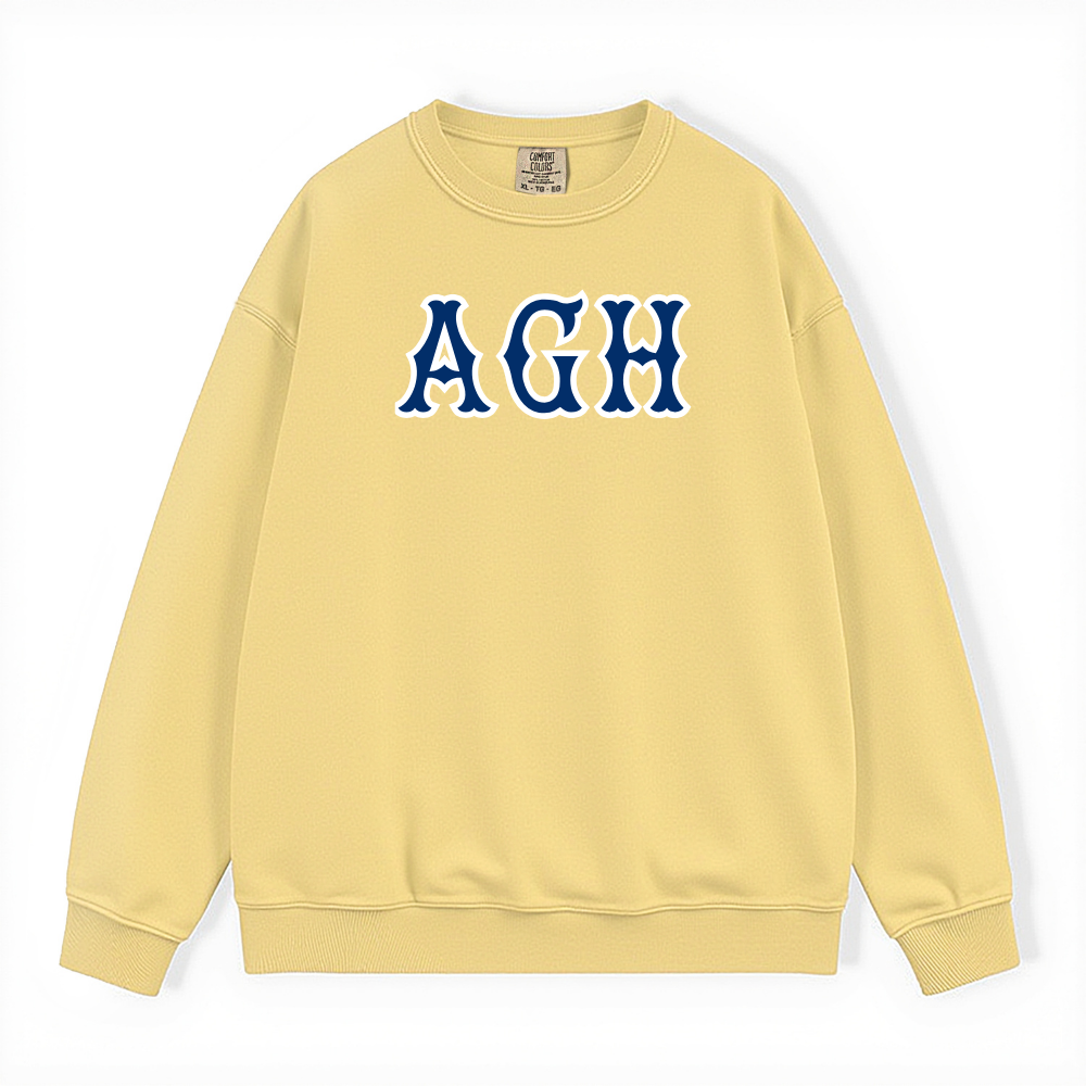 AGH NAVY SOX LETTERS CREWNECK