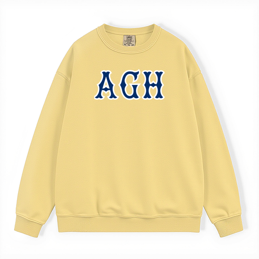 AGH NAVY SOX LETTERS CREWNECK