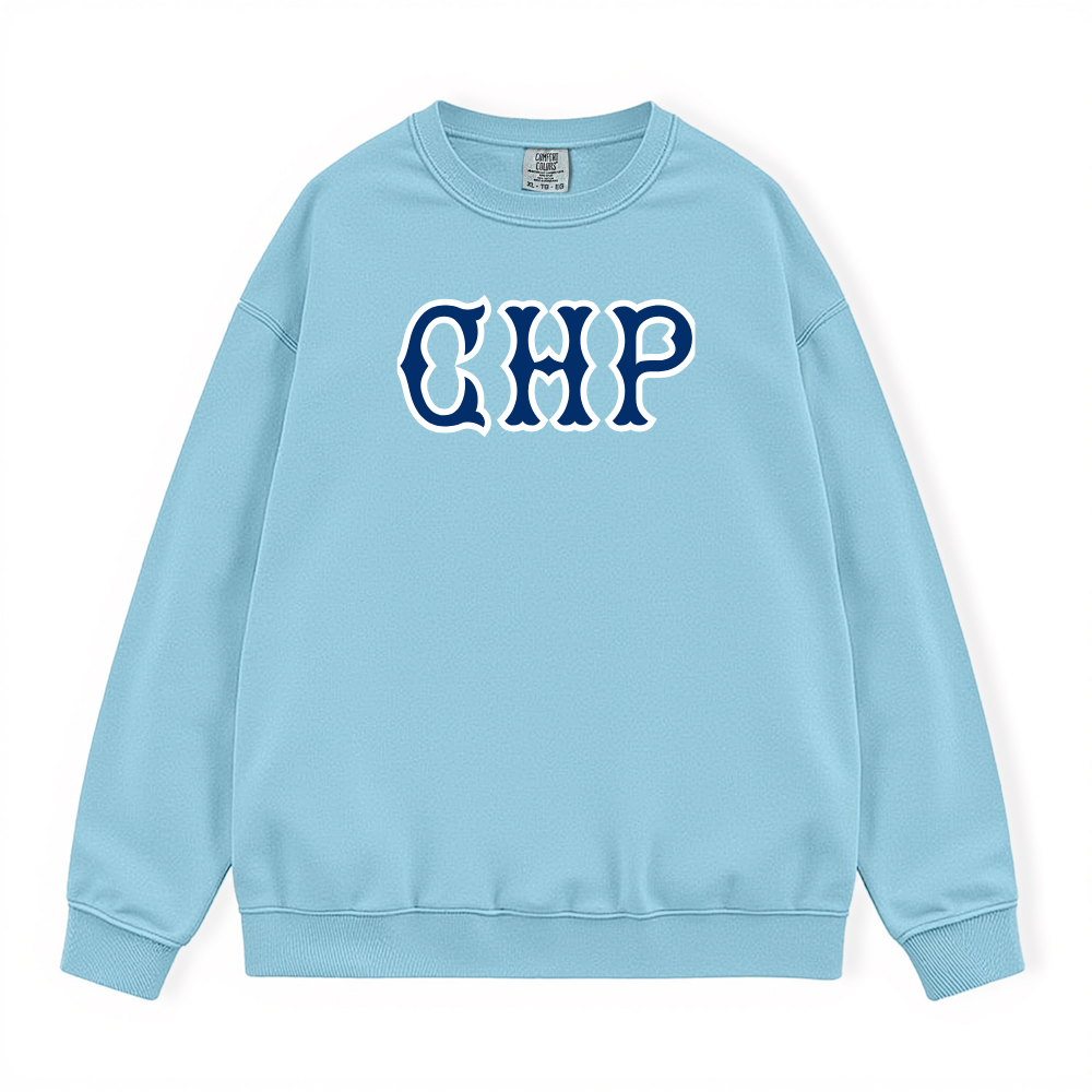 CHP NAVY SOX LETTERS CRWNECK