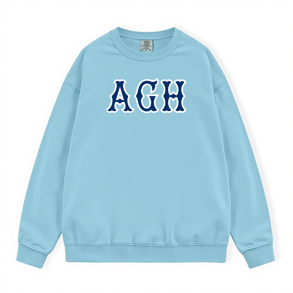 AGH NAVY SOX LETTERS CREWNECK