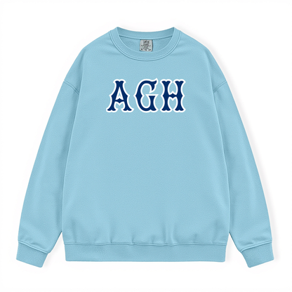 AGH NAVY SOX LETTERS CREWNECK