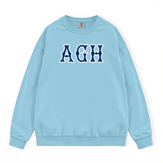 AGH NAVY SOX LETTERS CREWNECK