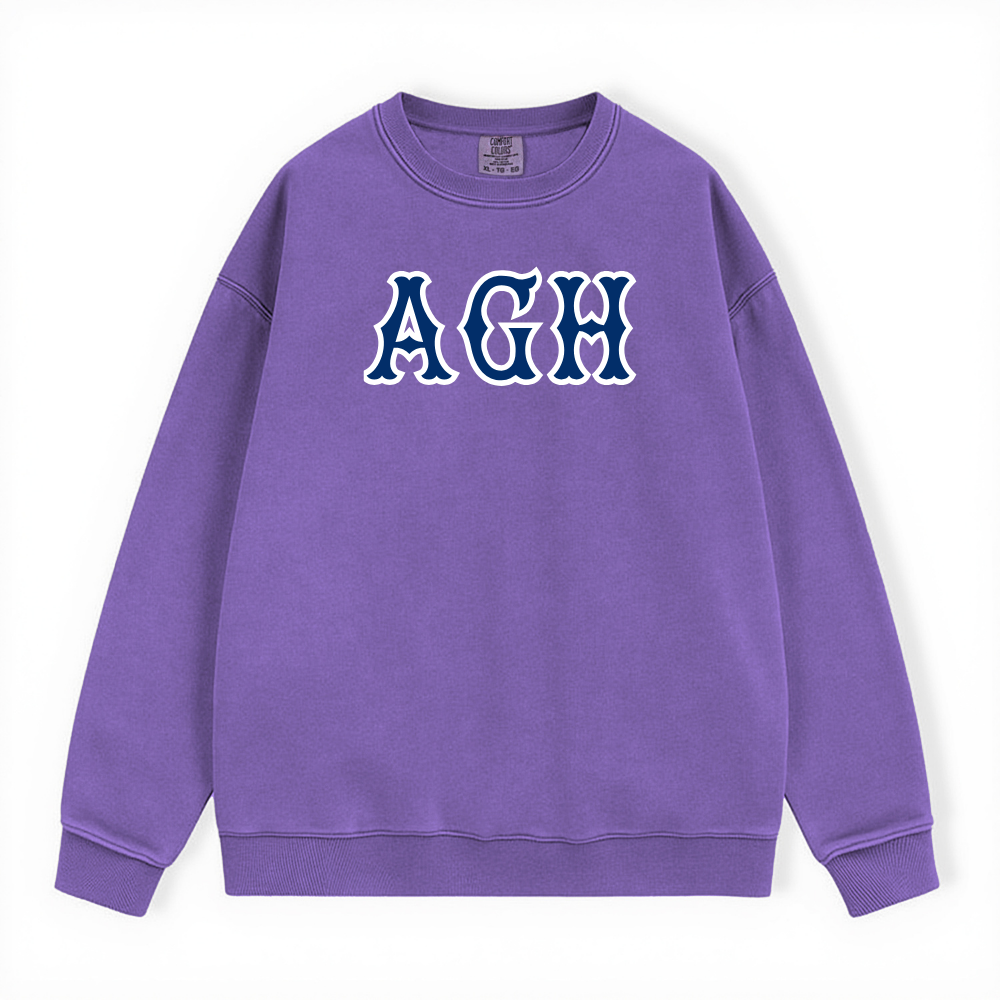 AGH NAVY SOX LETTERS CREWNECK