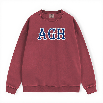 AGH NAVY SOX LETTERS CREWNECK