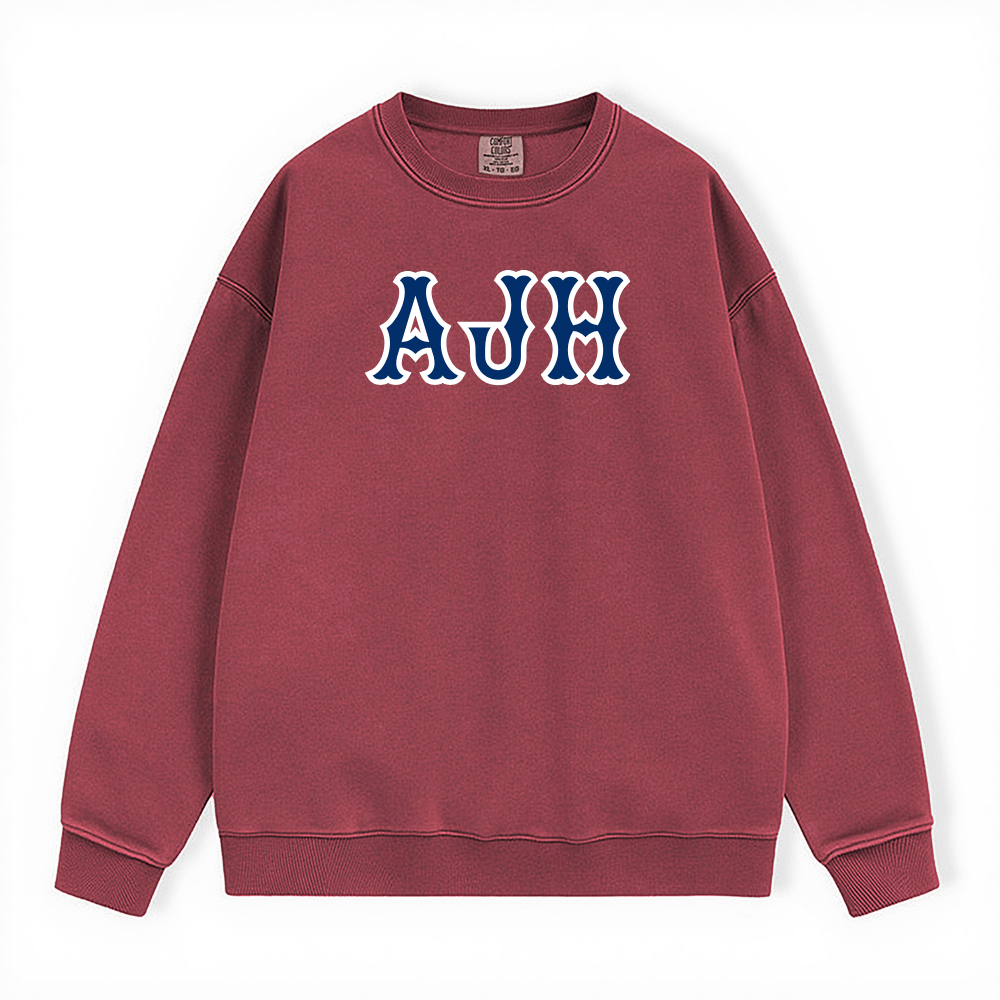AJH NAVY SOX LETTERS CREWNECK
