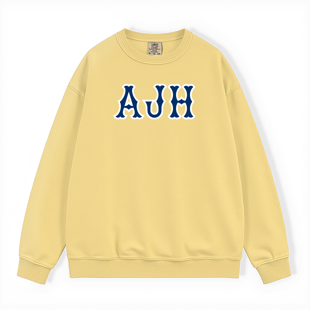 AJH NAVY SOX LETTERS CREWNECK