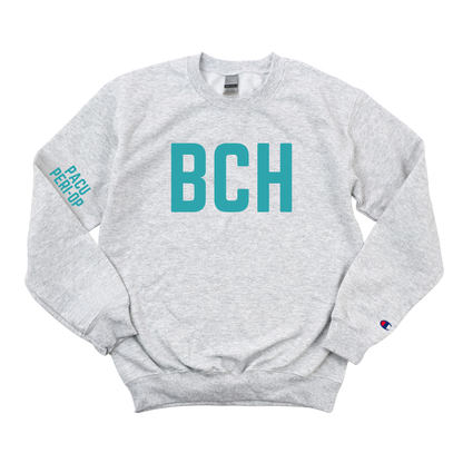 TEAL BCH PACU PERI-OP CHAMPION CREWNECK CLEARANCE