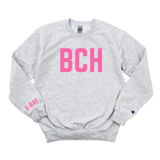 PINK BCH RT(R) X-RAY CHAMPION CREWNECK GROUP ORDER ENDS 9/8
