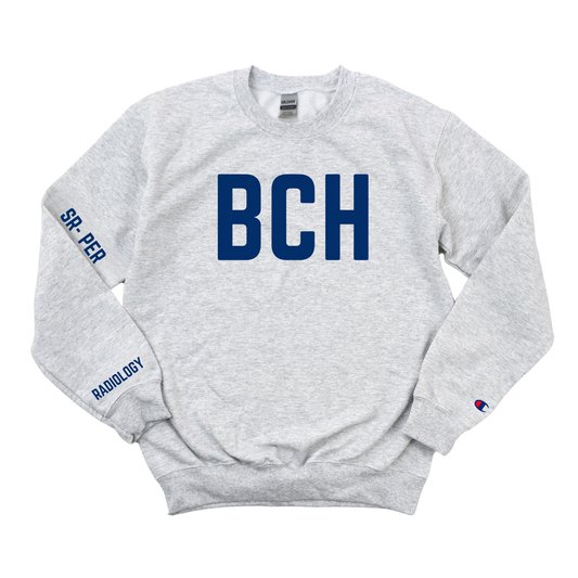 NAVY BLUE BCH RADIOLOGY SR-PER CHAMPION CREWNECK