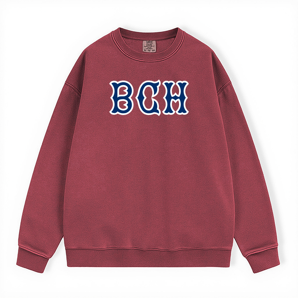 BCH NAVY SOX LETTERS CREWNECK
