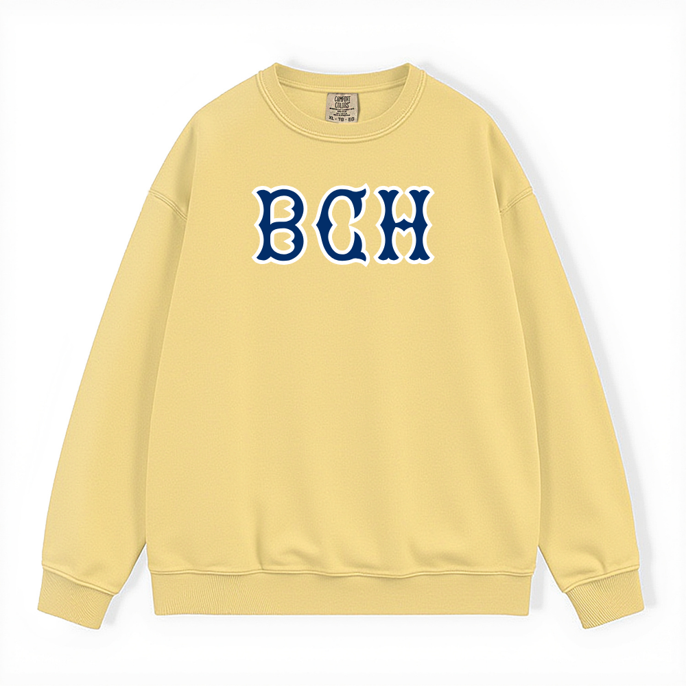BCH NAVY SOX LETTERS CREWNECK