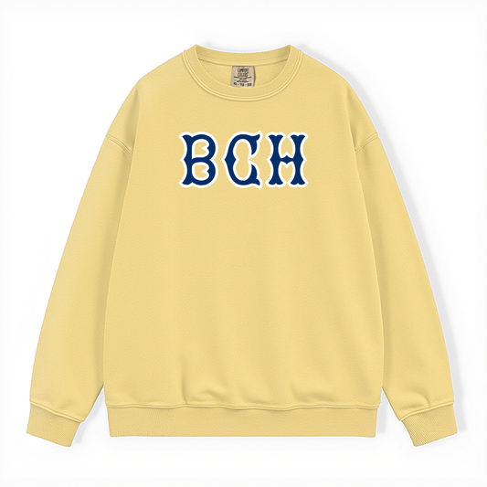 BCH NAVY SOX LETTERS CREWNECK