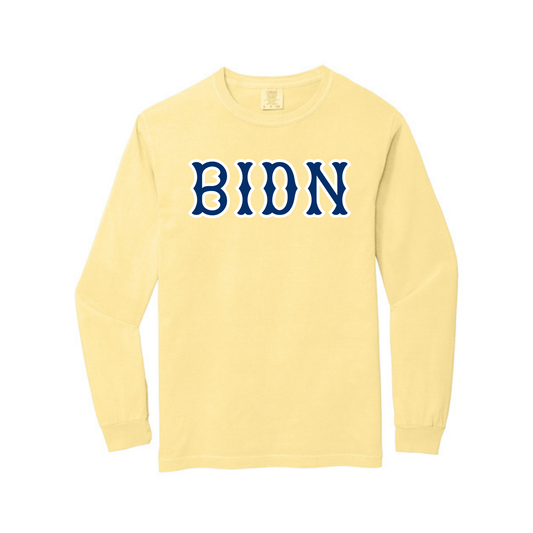 BIDN NAVY SOX LETTERS LONG SLEEVE