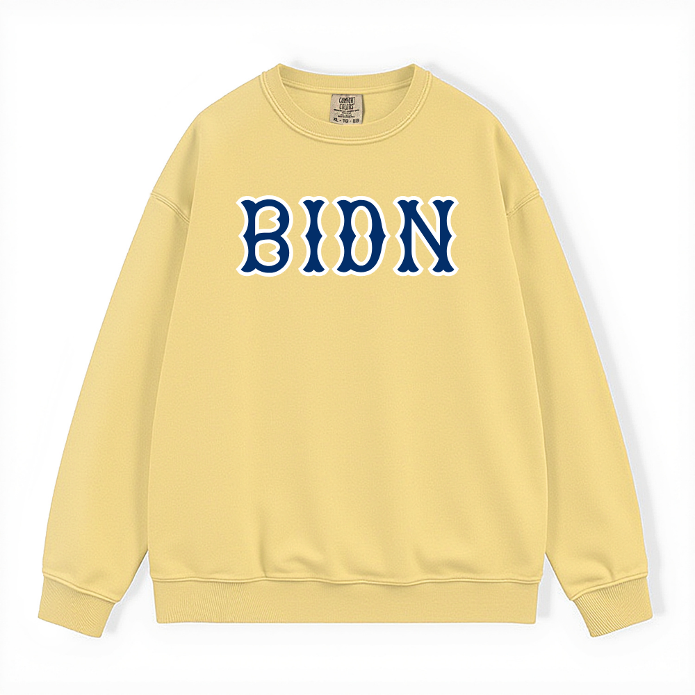 BIDN NAVY SOX LETTERS CREWNECK