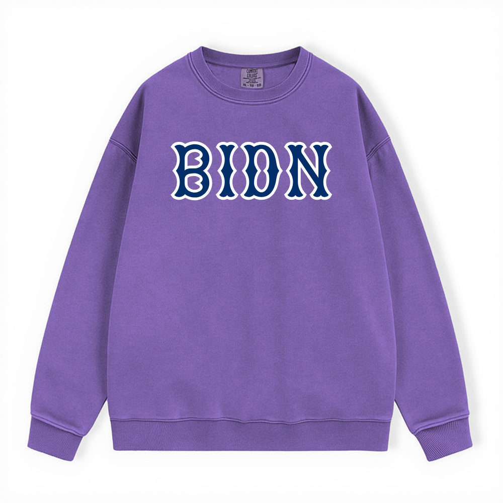 BIDN NAVY SOX LETTERS CREWNECK