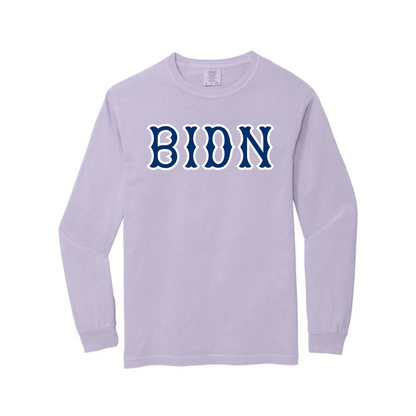 BIDN NAVY SOX LETTERS LONG SLEEVE
