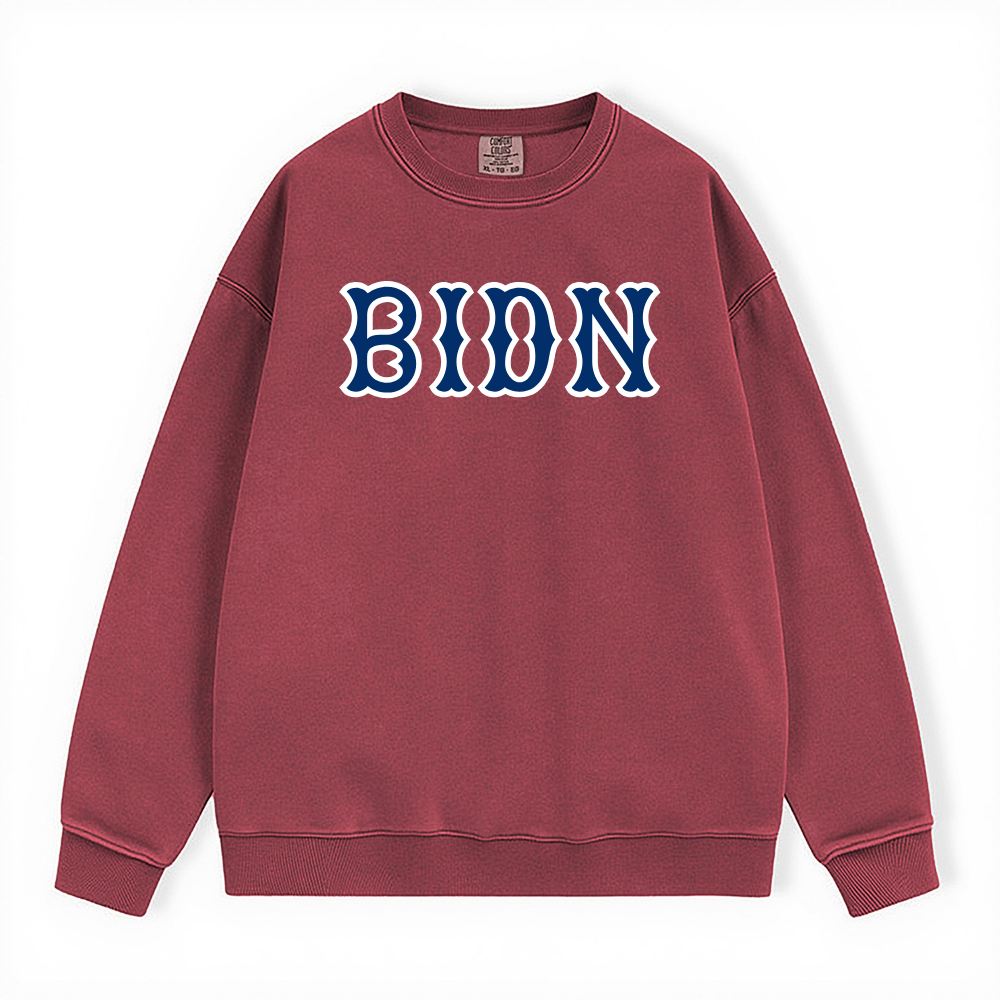 BIDN NAVY SOX LETTERS CREWNECK