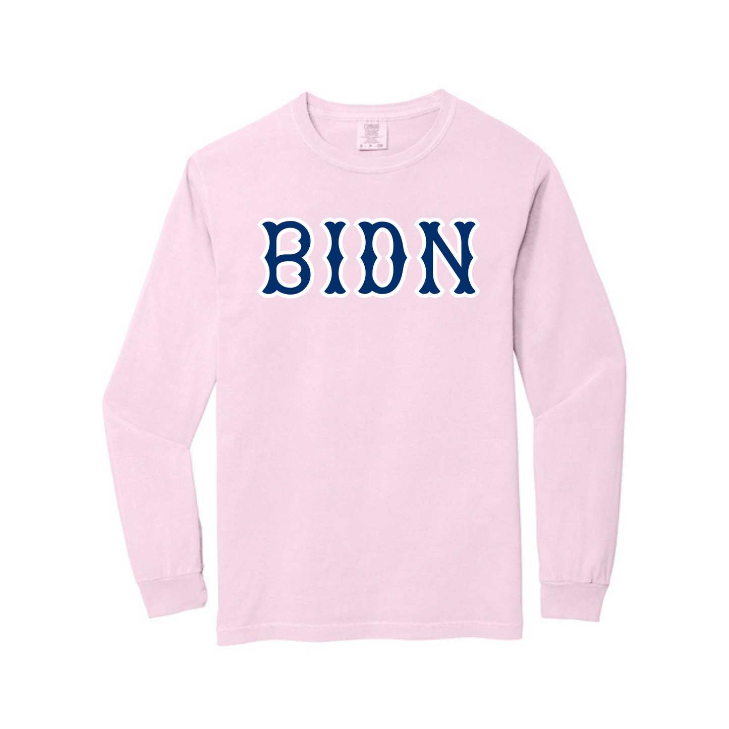 BIDN NAVY SOX LETTERS LONG SLEEVE