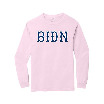 BIDN NAVY SOX LETTERS LONG SLEEVE