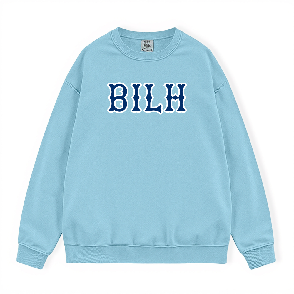 BILH NAVY SOX LETTERS CREWNECK