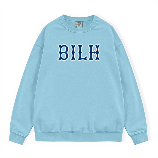 BILH NAVY SOX LETTERS CREWNECK