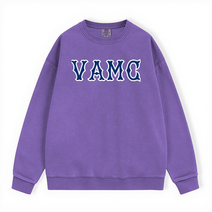 VAMC NAVY SOX LETTERS CRWNECK