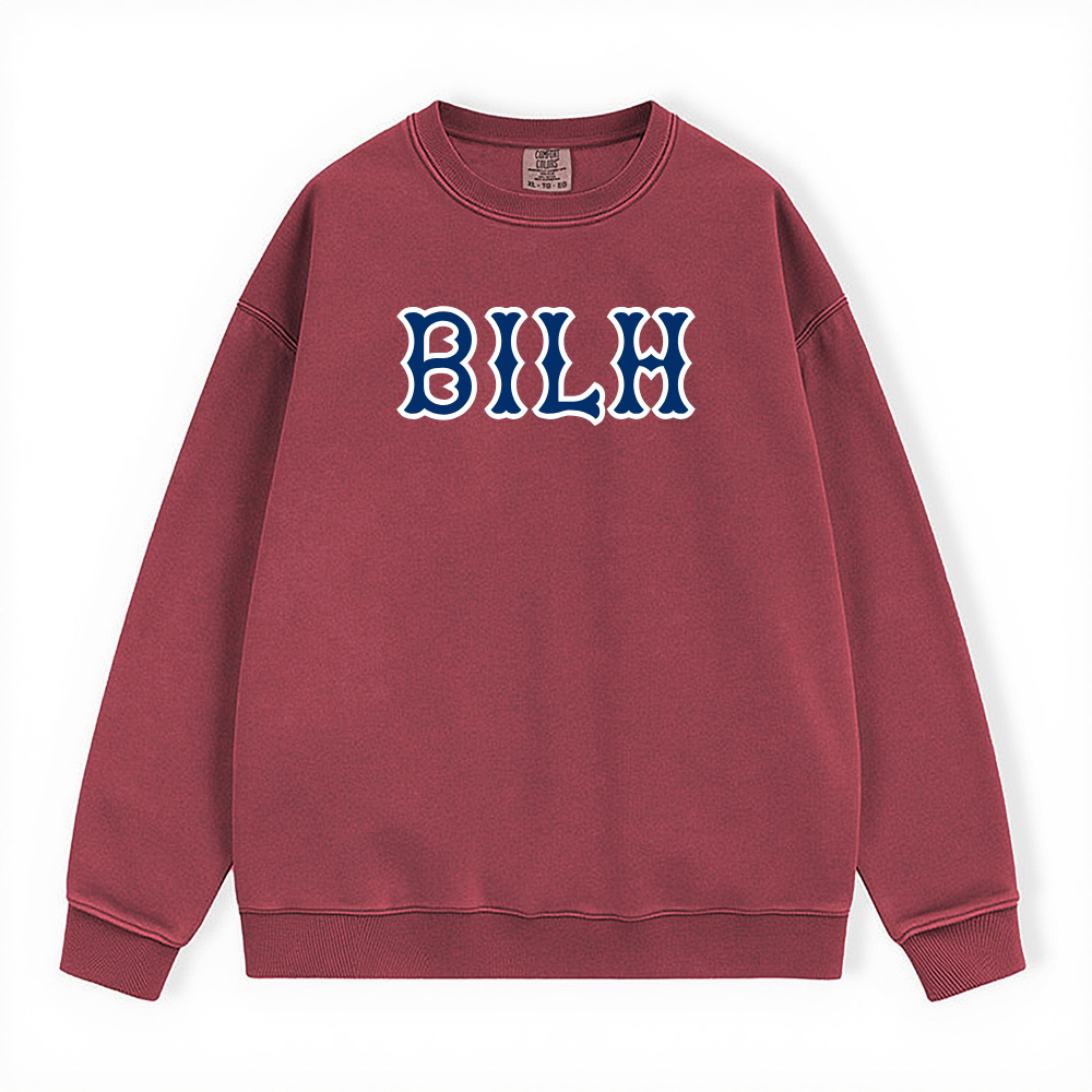 BILH NAVY SOX LETTERS CREWNECK