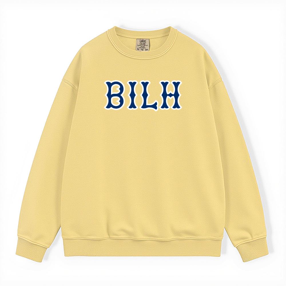 BILH NAVY SOX LETTERS CREWNECK