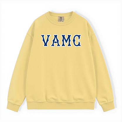 VAMC NAVY SOX LETTERS CRWNECK
