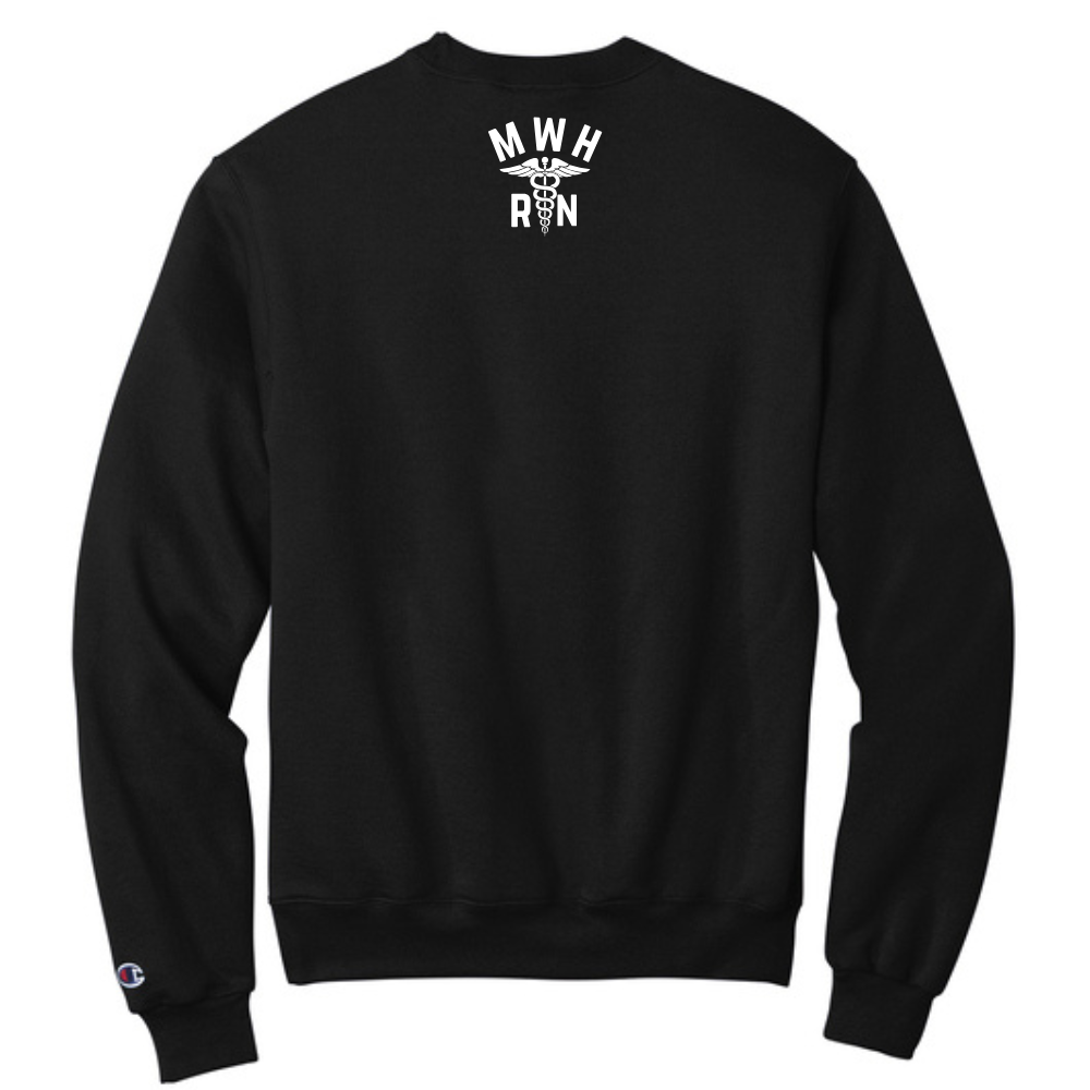 MED 3 MWH BLACK CHAMPION CREWNECK