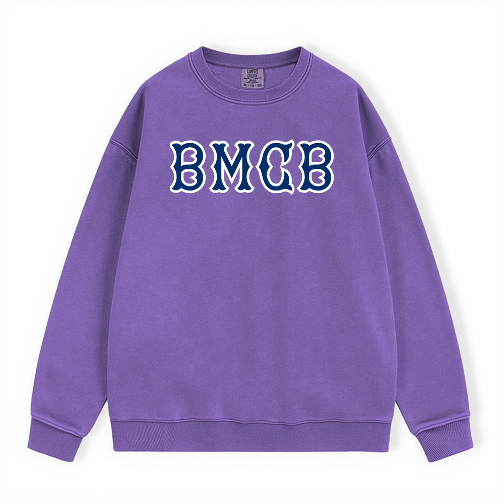 BMCB NAVY SOX LETTERS CREWNECK