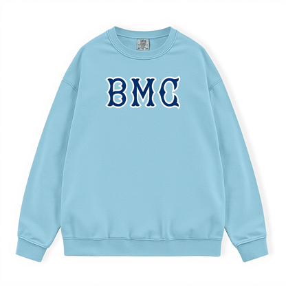 BMC NAVY SOX LETTERS CREWNECK