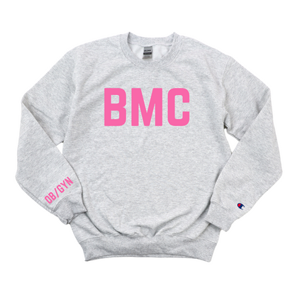 PINK BMC OB/GYN CHAMPION CREWNECK