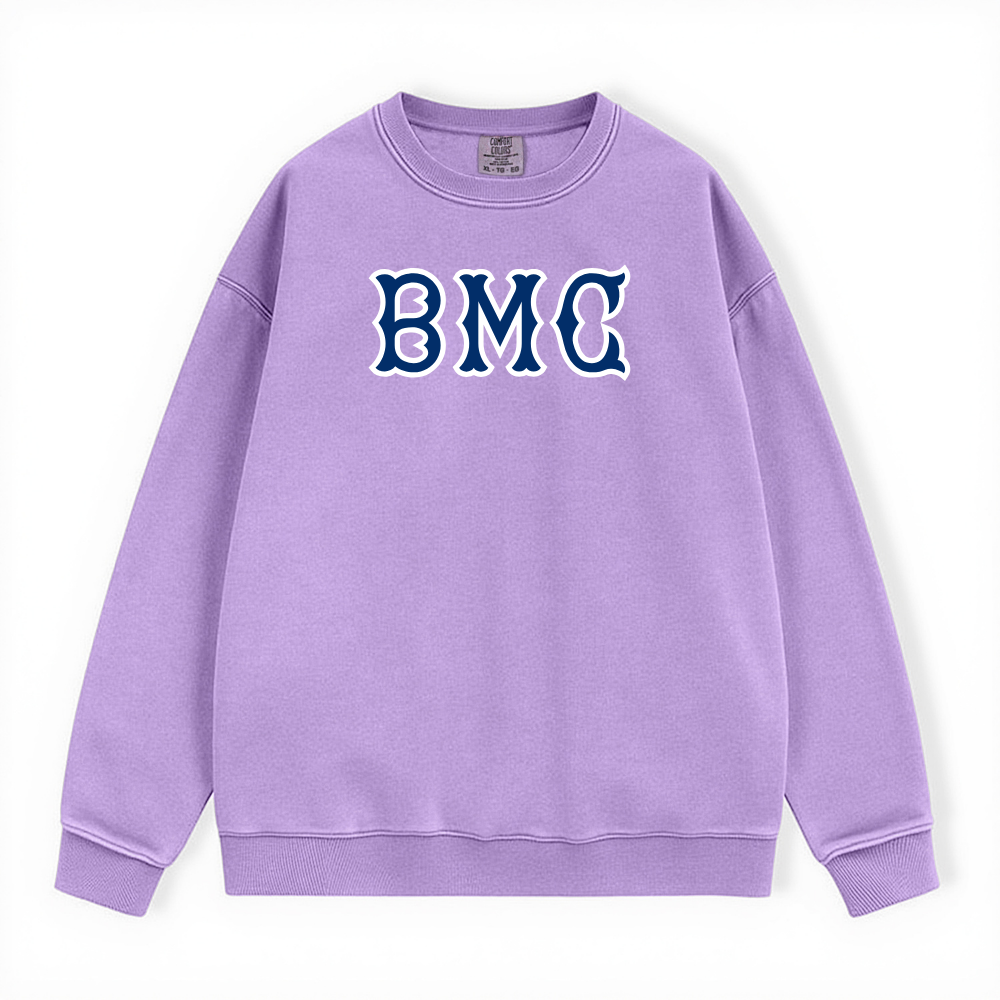BMC NAVY SOX LETTERS CREWNECK