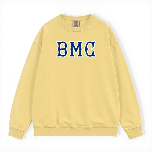 BMC NAVY SOX LETTERS CREWNECK