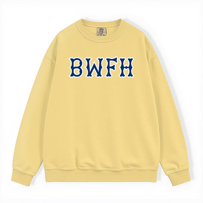 BWFH NAVY SOX LETTERS CREWNECK