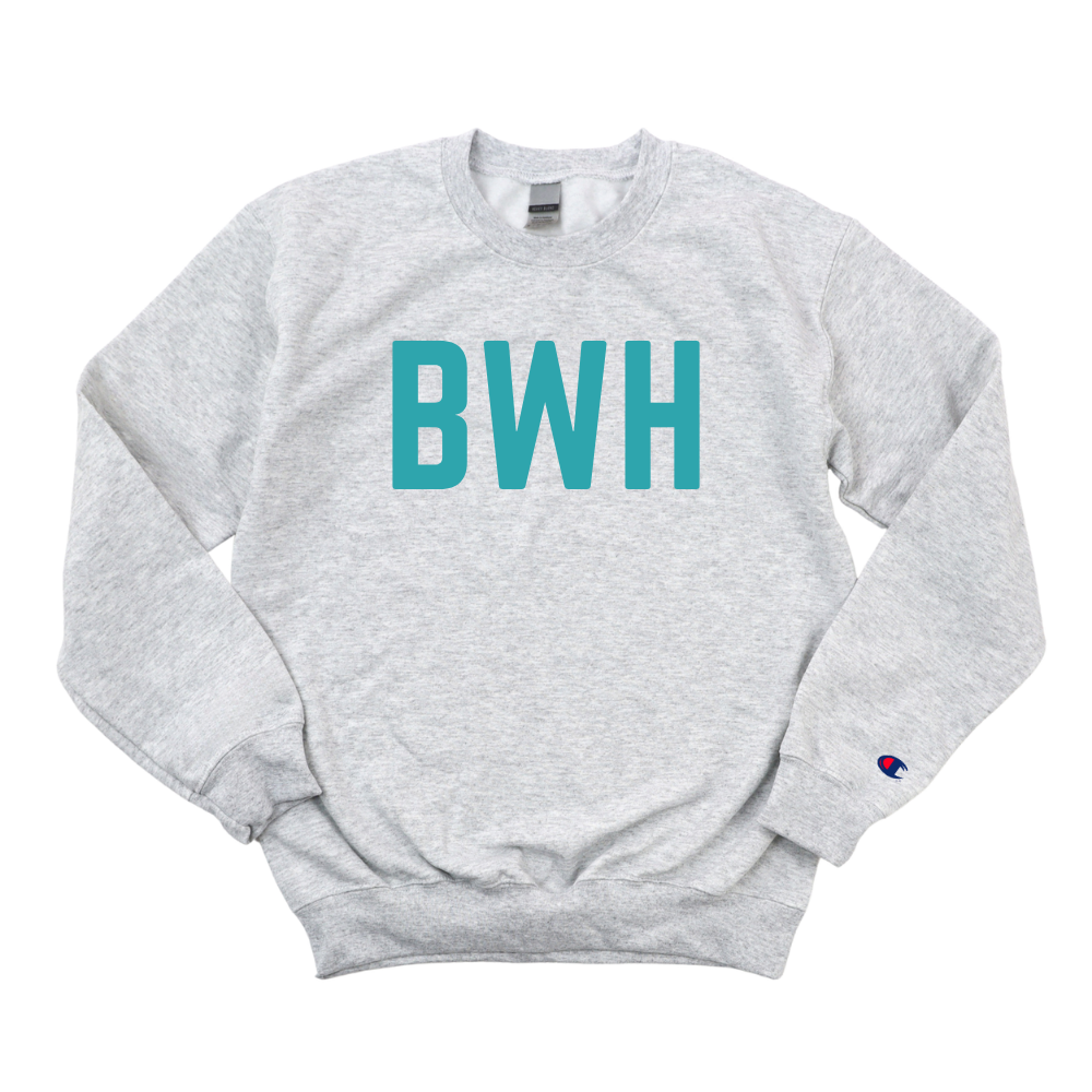 TEAL BWH RN CHAMPION CREWNECK